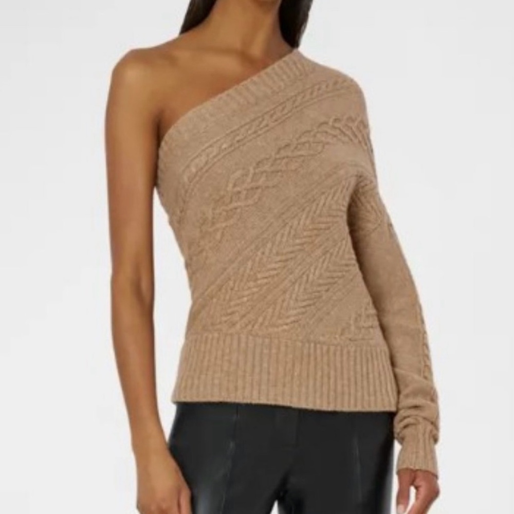 ‼️WOW‼️🧡🤎MILLY💥Tan Off-the-Shoulder Sweater NWT‼️🔥🎁🎁